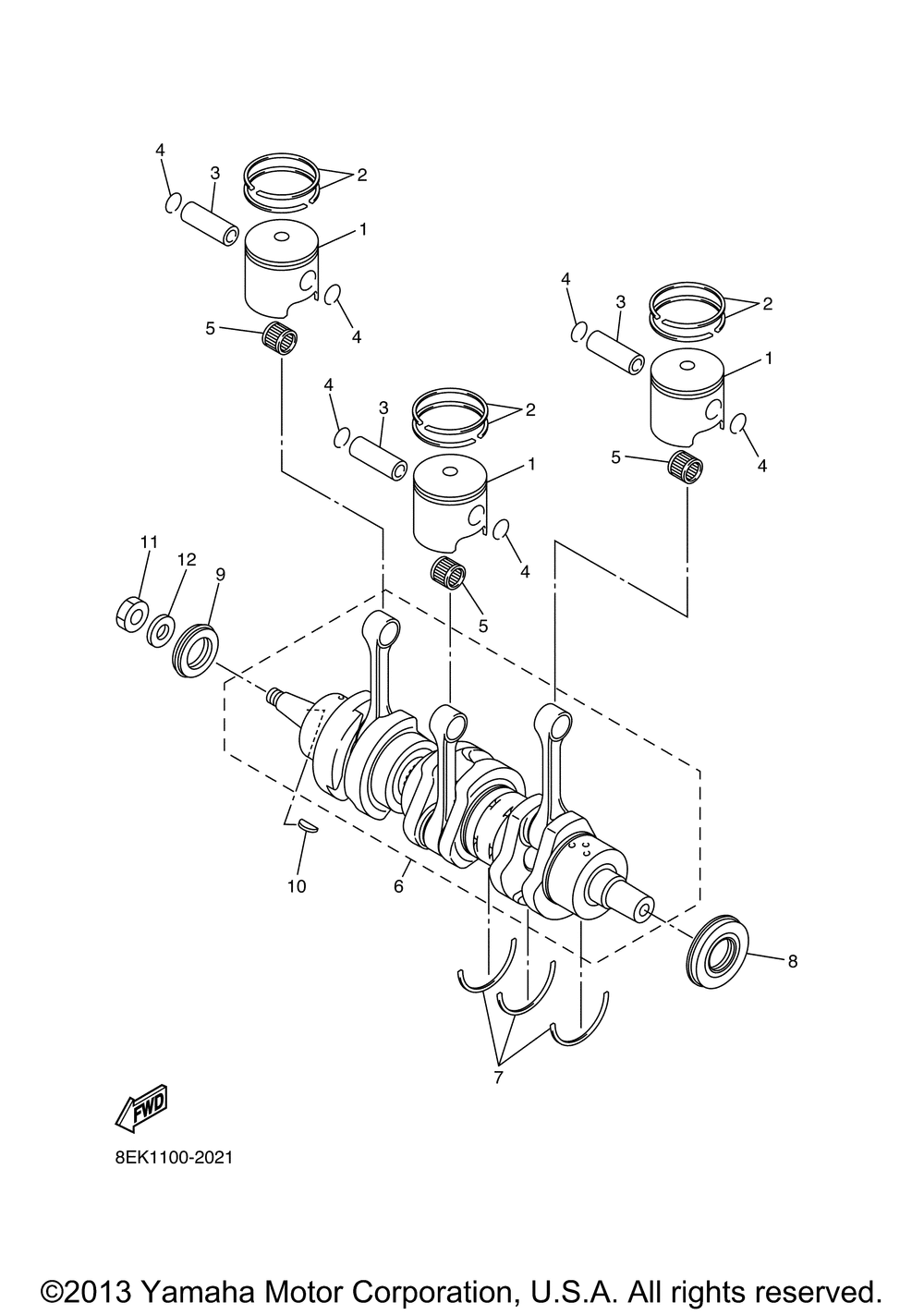 Crankshaft piston