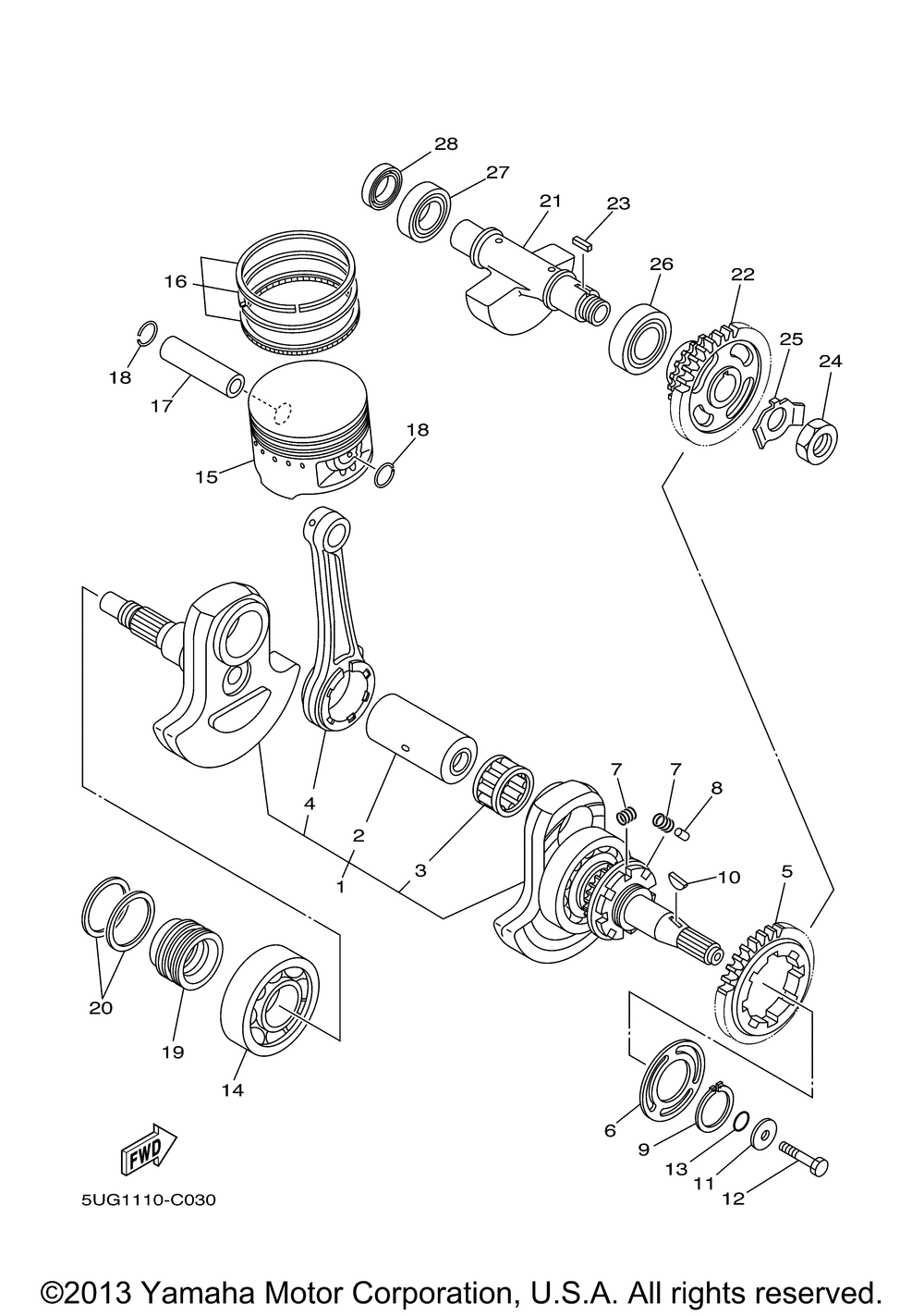 Crankshaft piston