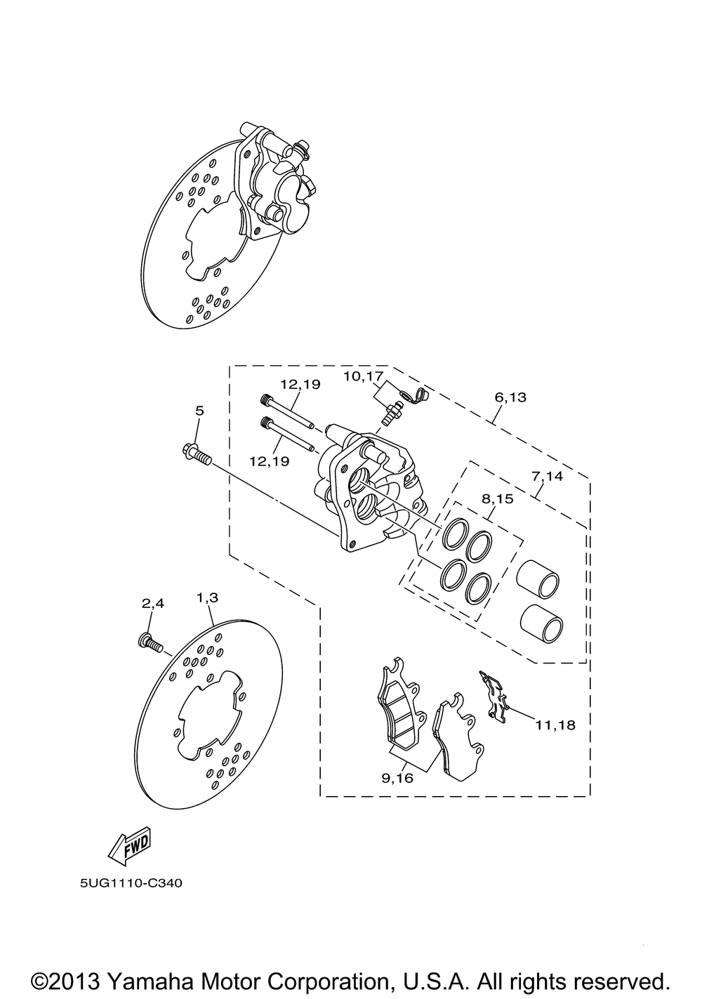 Front brake caliper