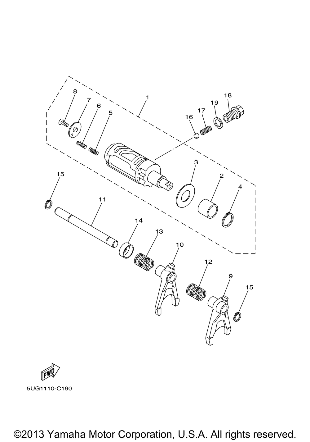 Shift cam fork