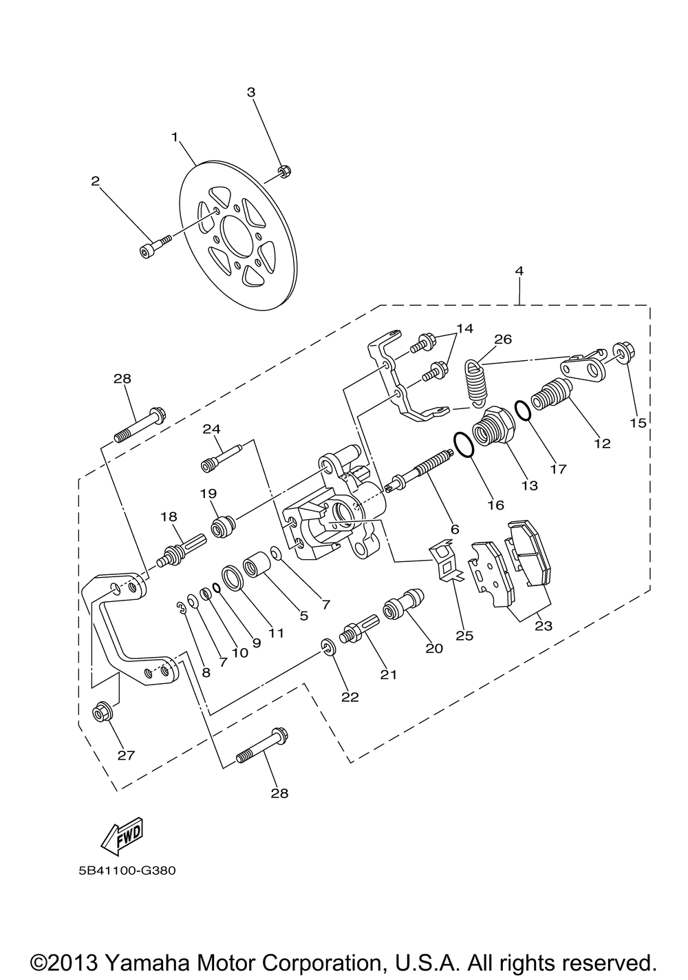 Rear brake caliper 2