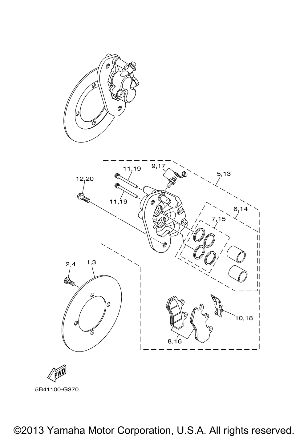 Rear brake caliper