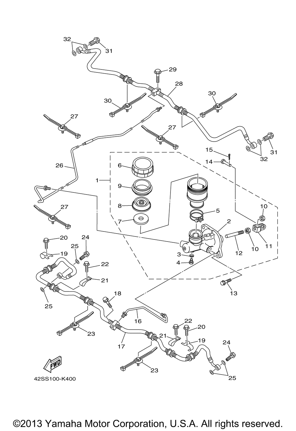 Rear master cylinder