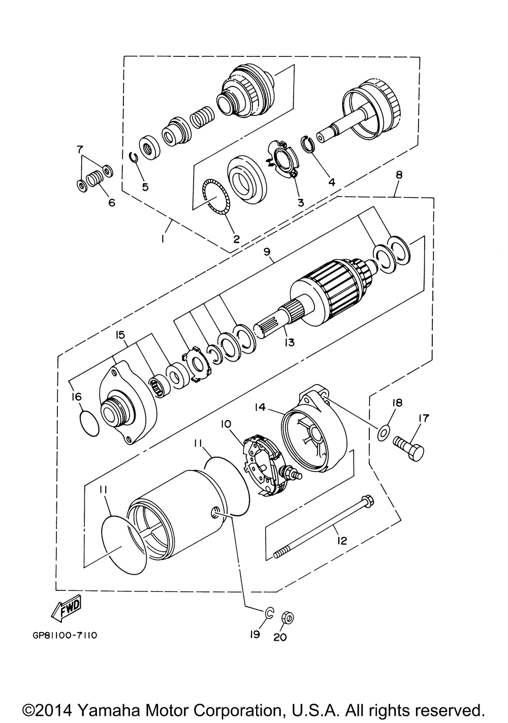 Starting motor