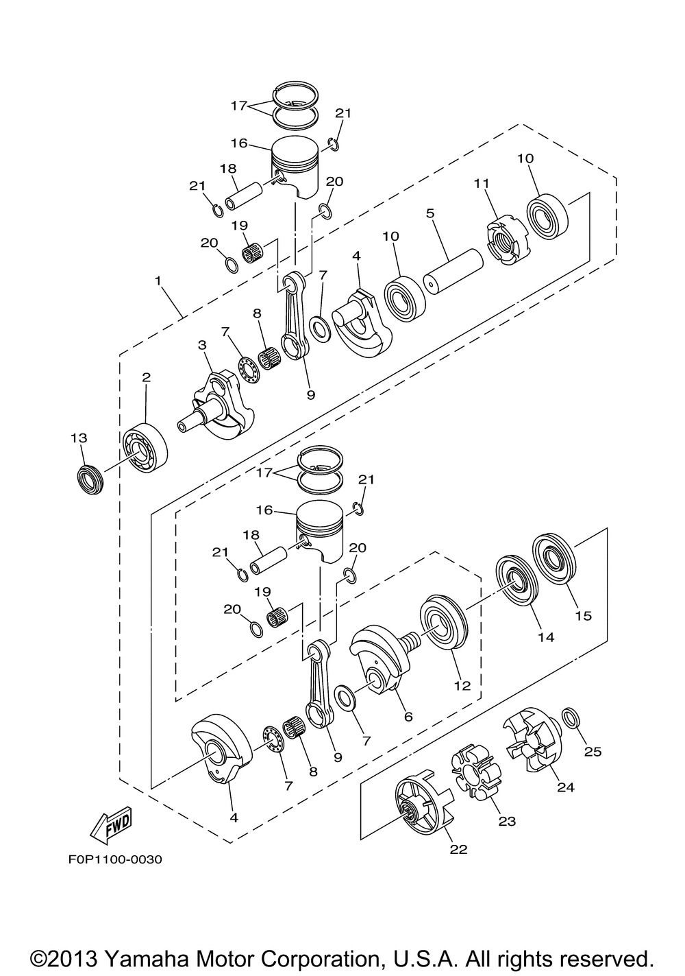 Crankshaft piston