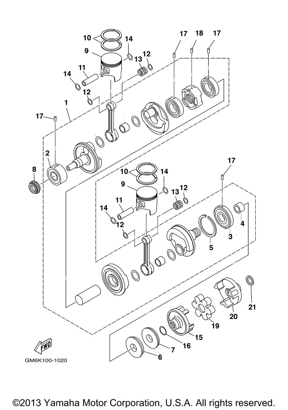 Crankshaft piston