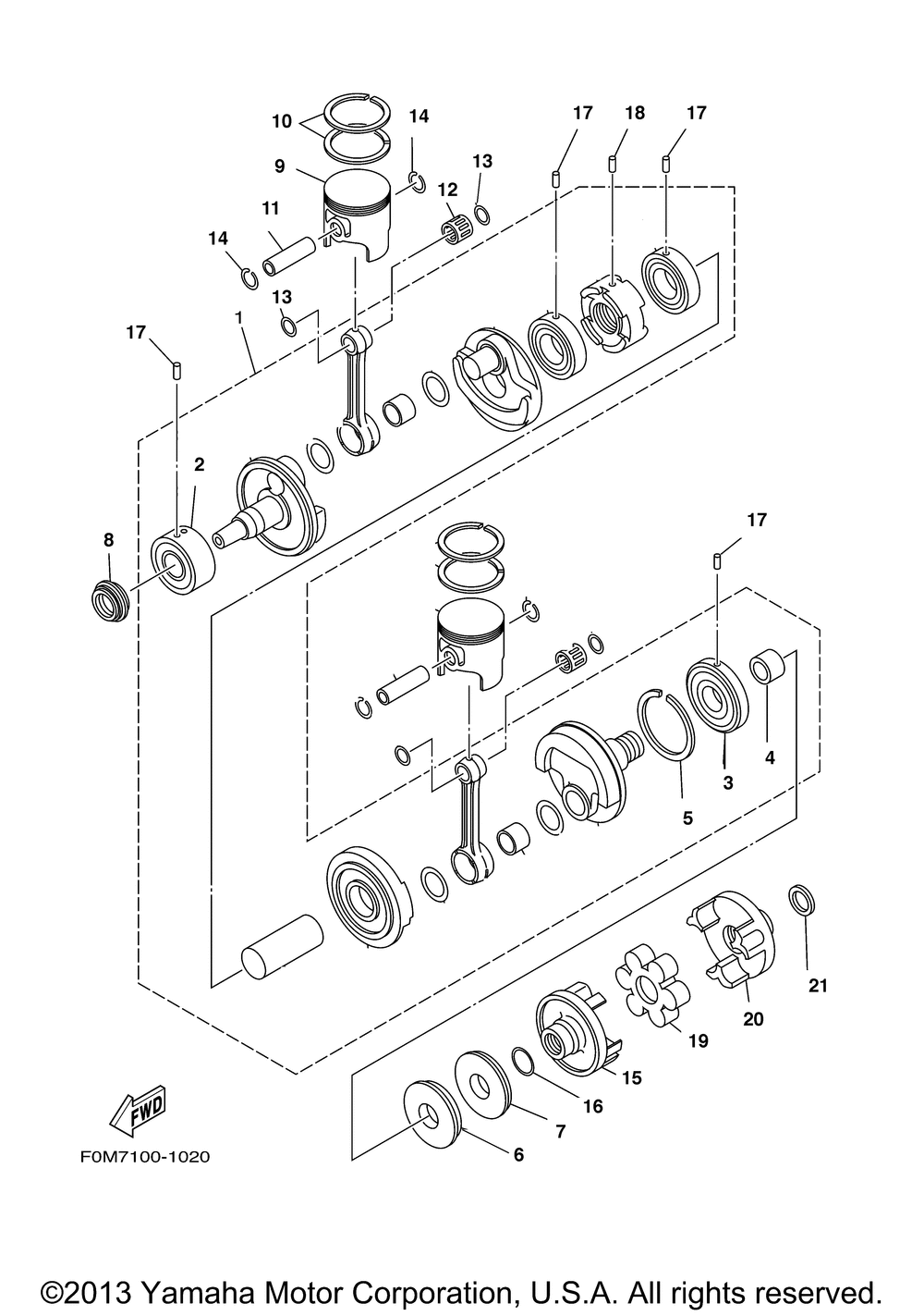 Crankshaft piston