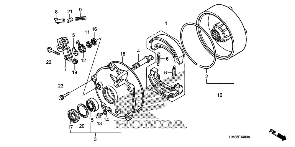 Rear brake drum