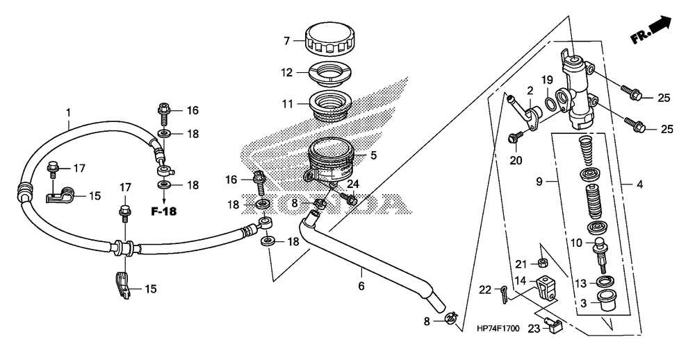 Rear brake mastercylinder