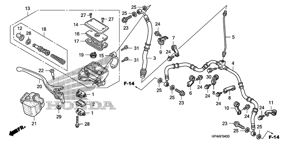 Front brake mastercylinder