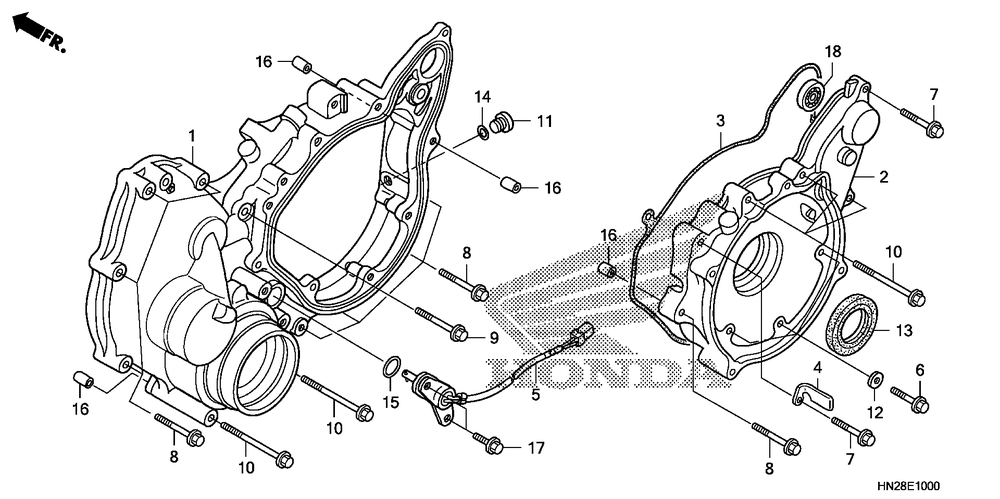 Rear crankcase cover