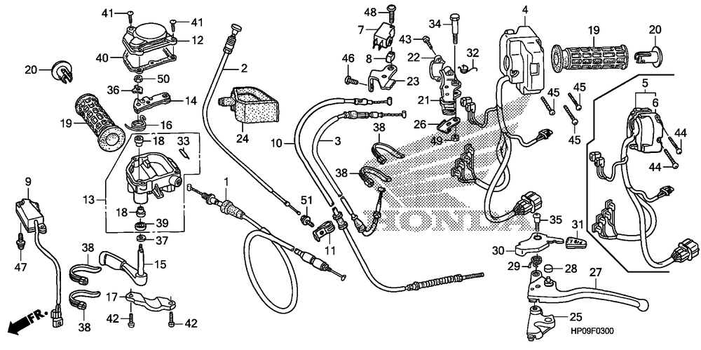 Handle lever & switch & cable