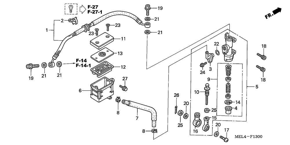 Rear brake mastercylinder