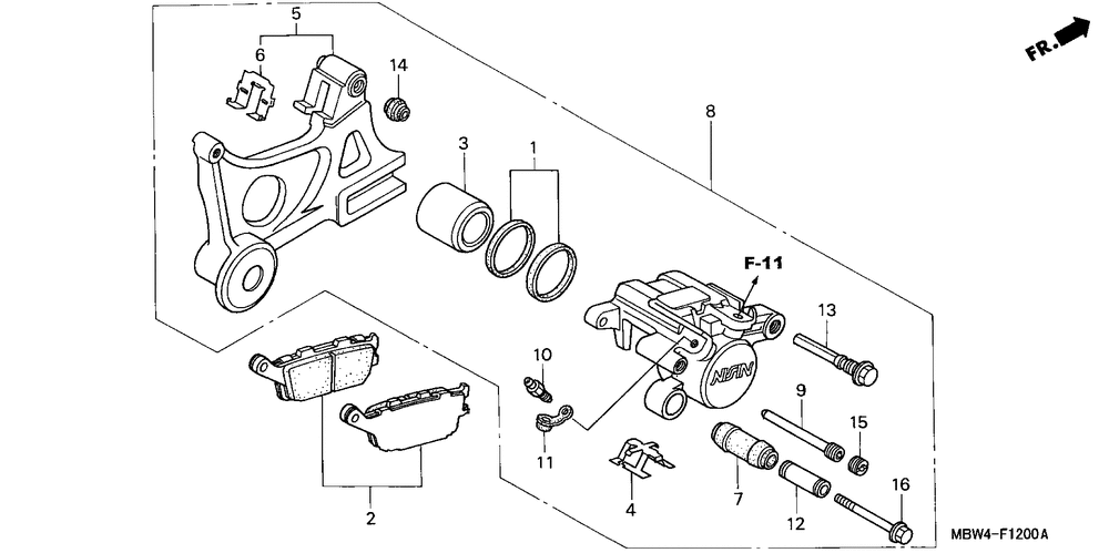 Rear brake caliper