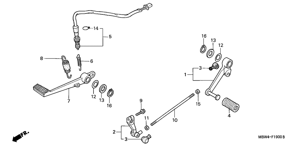 Brake pedal & change pedal