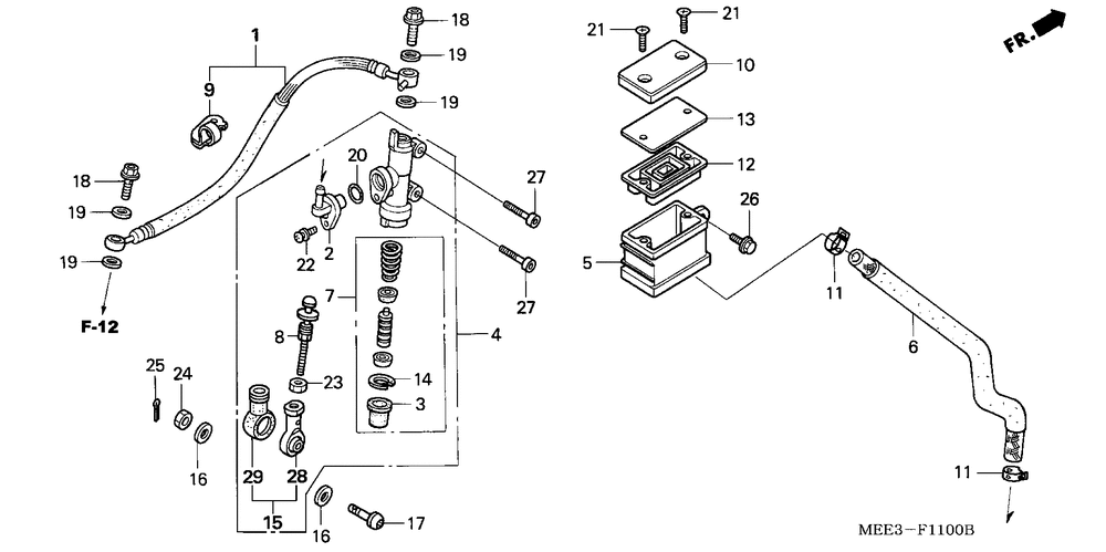 Rear brake mastercylinder