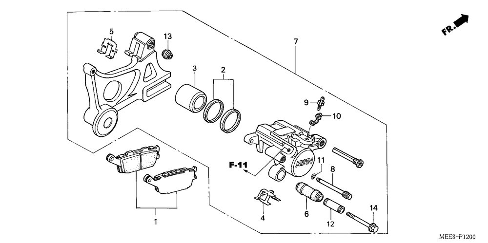 Rear brake caliper