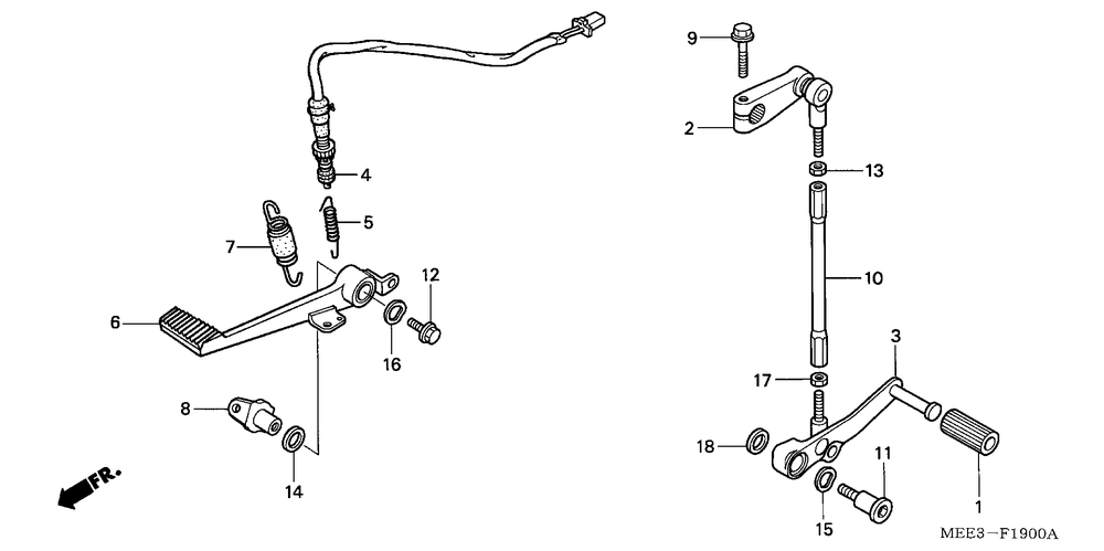 Brake pedal & change pedal