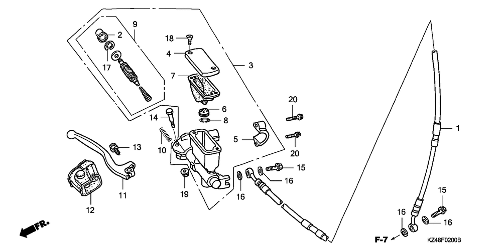 Front brake mastercylinder