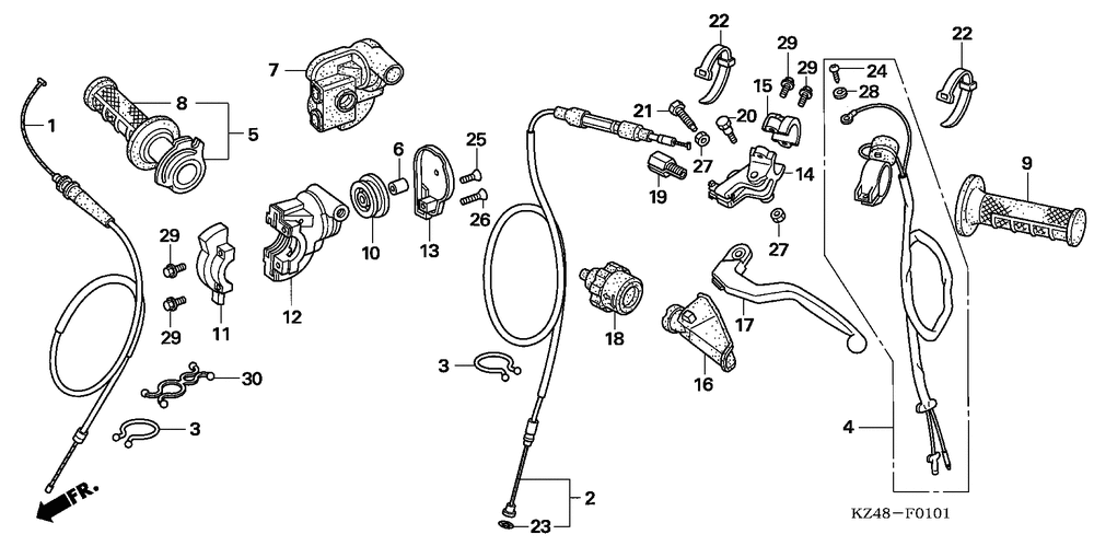 Handle lever & switch & cable