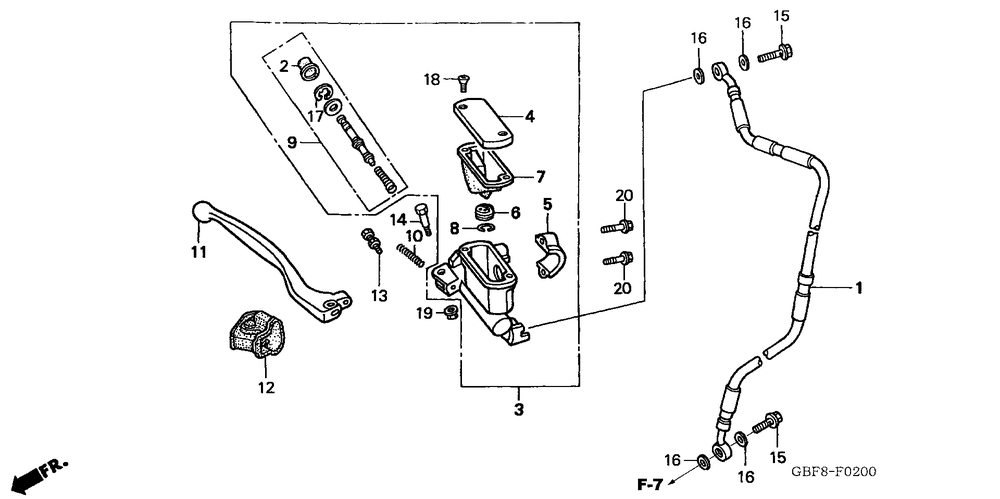 Front brake mastercylinder