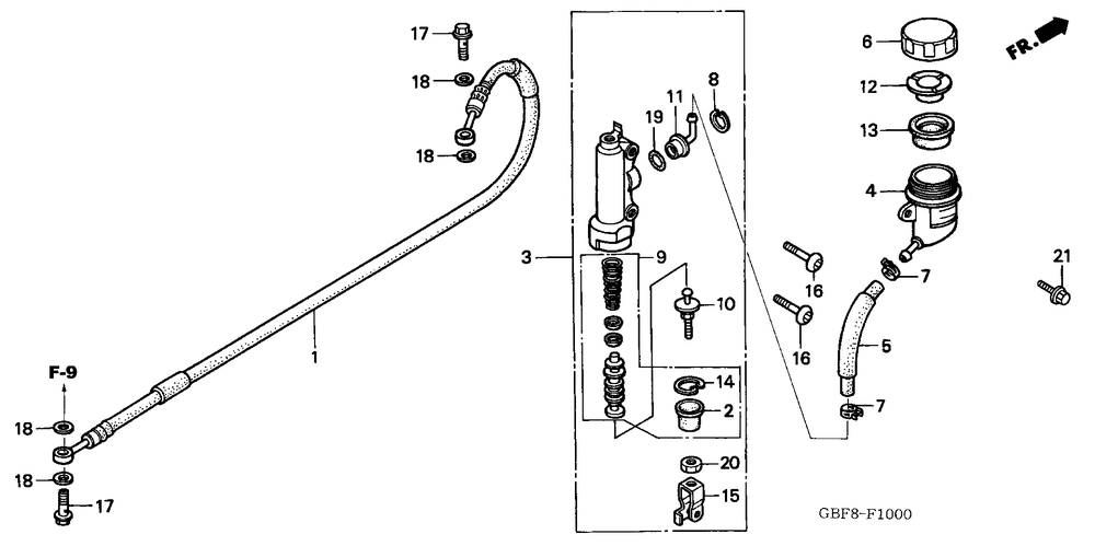 Rear brake mastercylinder