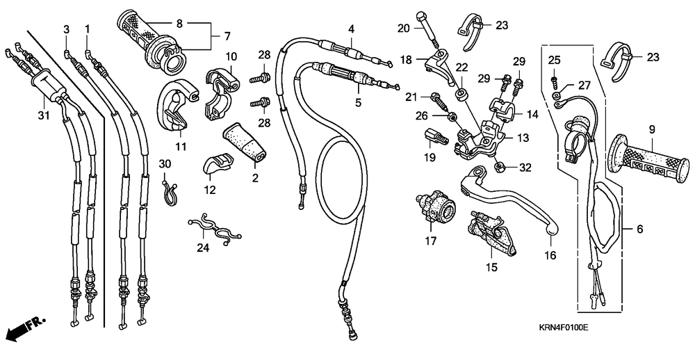 Handle lever & switch & cable