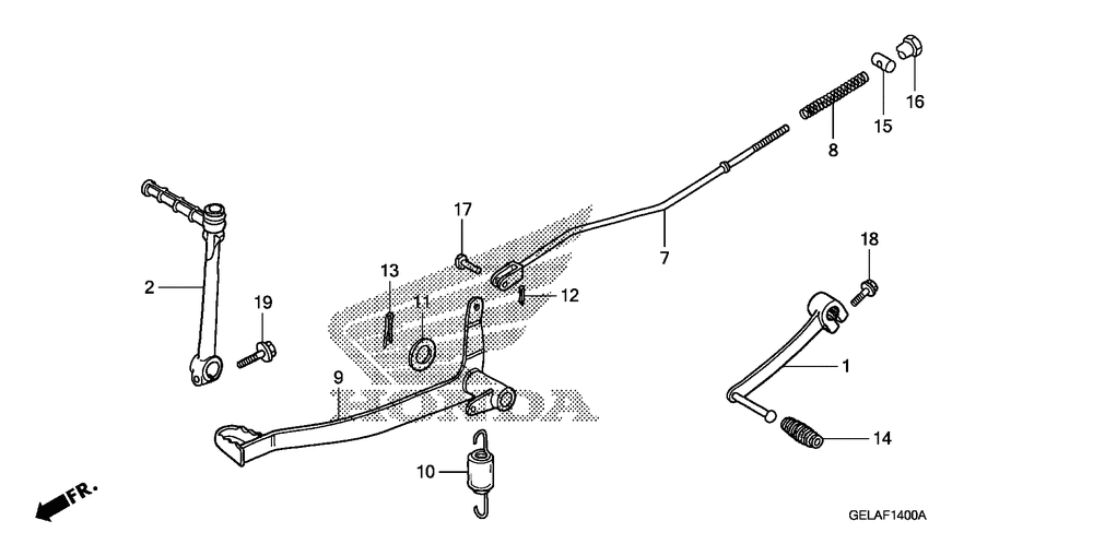 Brake pedal & kick starter arm