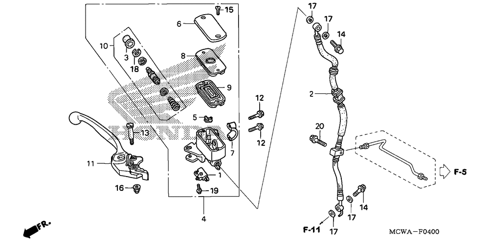 Front brake mastercylinder