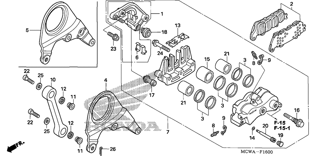 Rear brake caliper