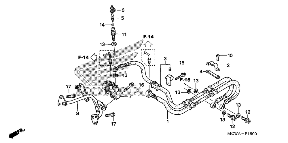 Rear brake hose