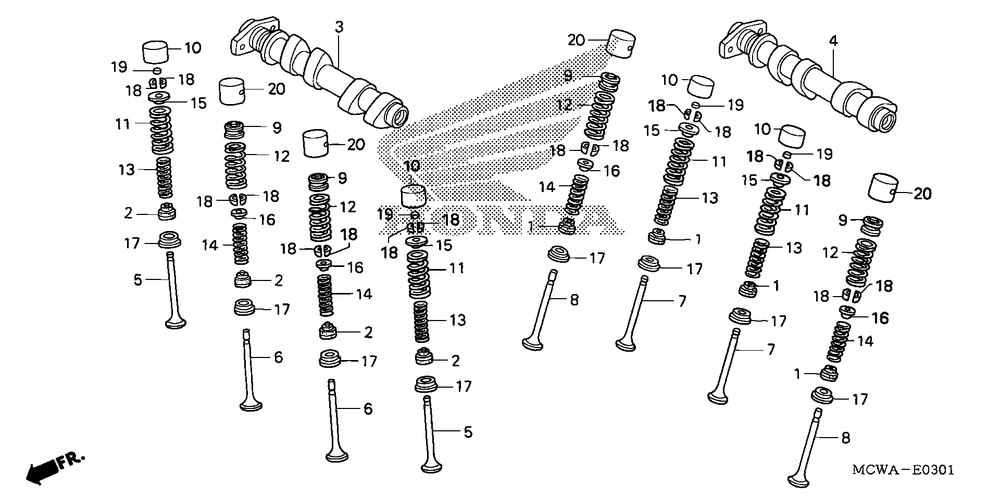 Camshaft & valve (rr.)