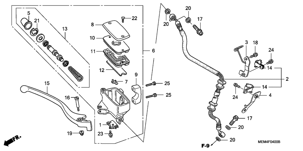 Front brake mastercylinder