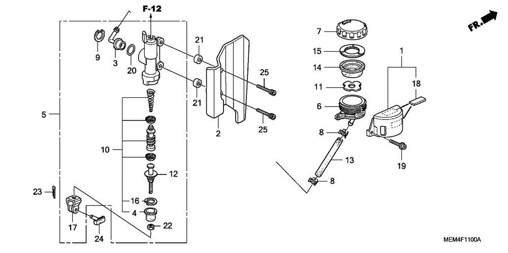 Rear brake mastercylinder