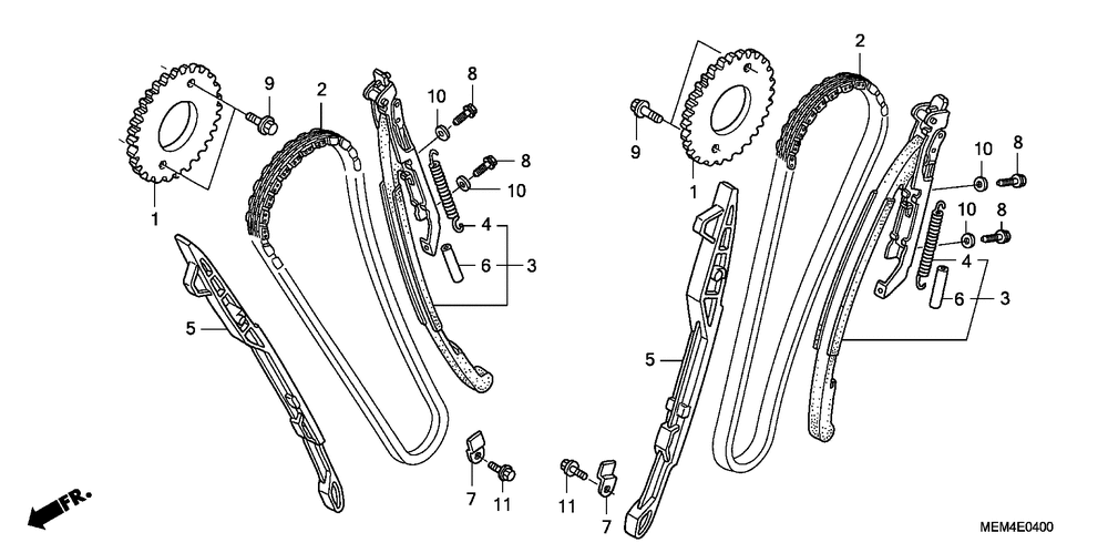 Cam chain & tensioner