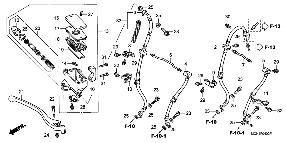 Front brake mastercylinder