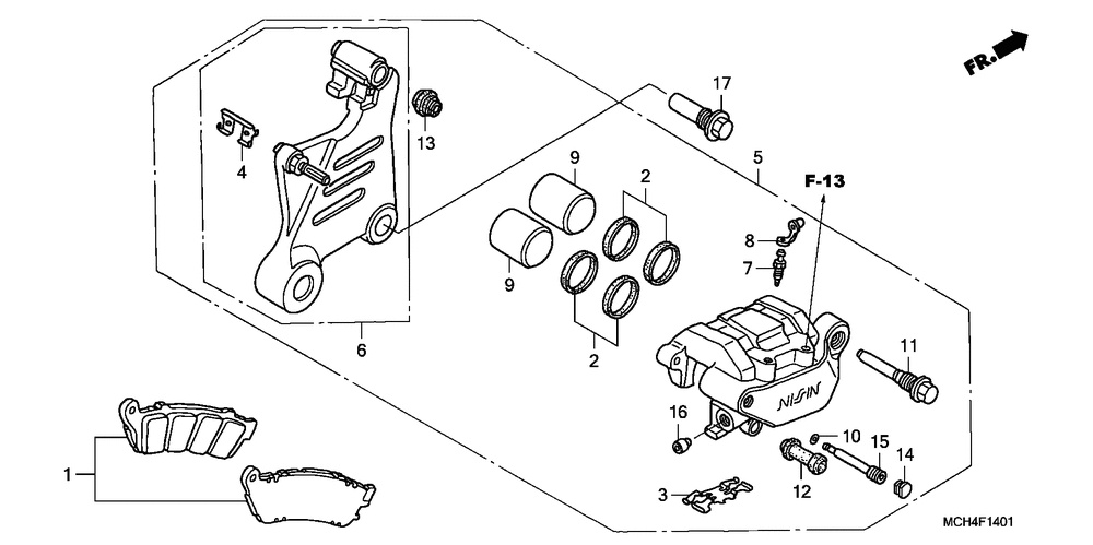 Rear brake caliper