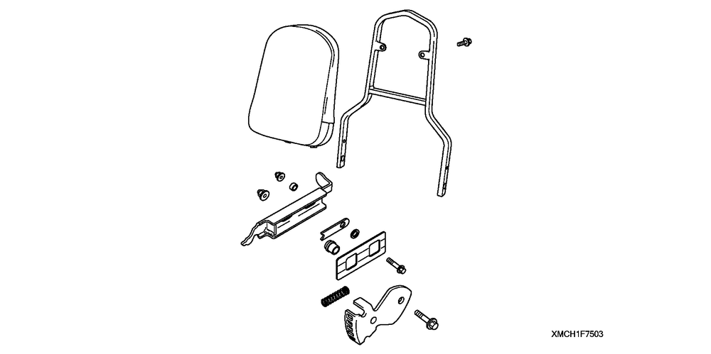 Adjustable backrest (with pad) (chrome) (5position)