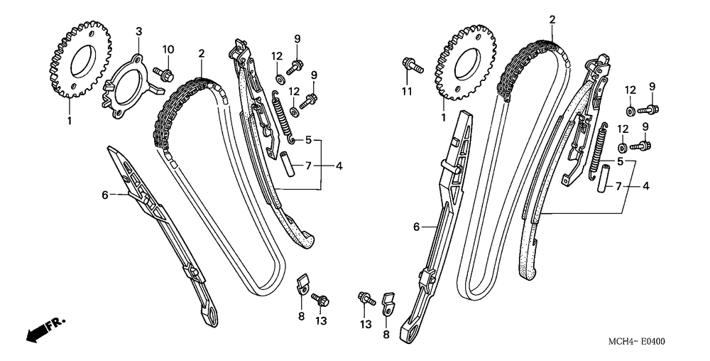 Cam chain & tensioner