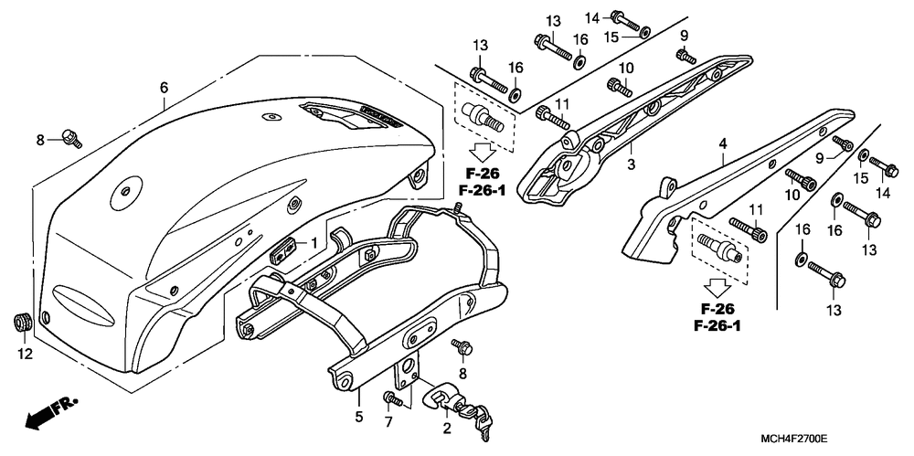 Rear fender & grab rail(vtx1800c)