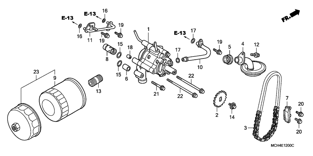 Oil filter & oil pump