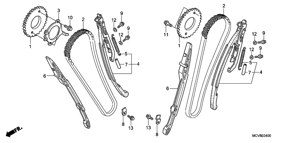 Cam chain & tensioner