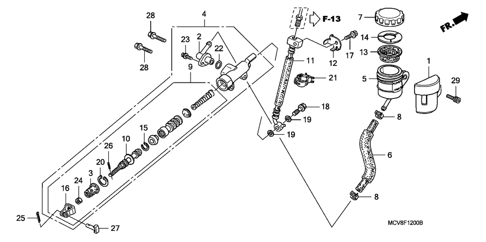 Rear brake mastercylinder