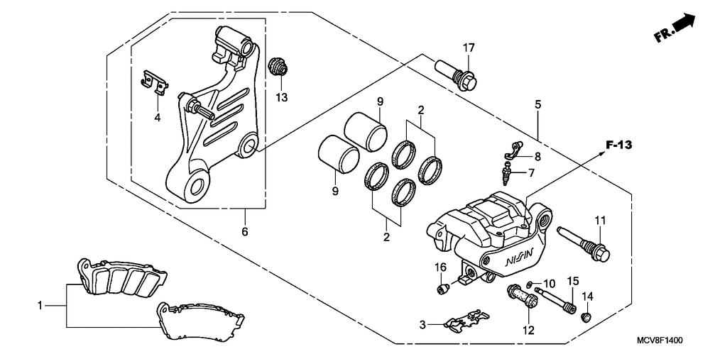 Rear brake caliper