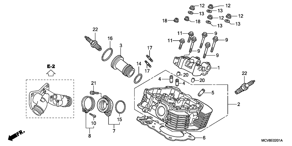 Rear cylinder head