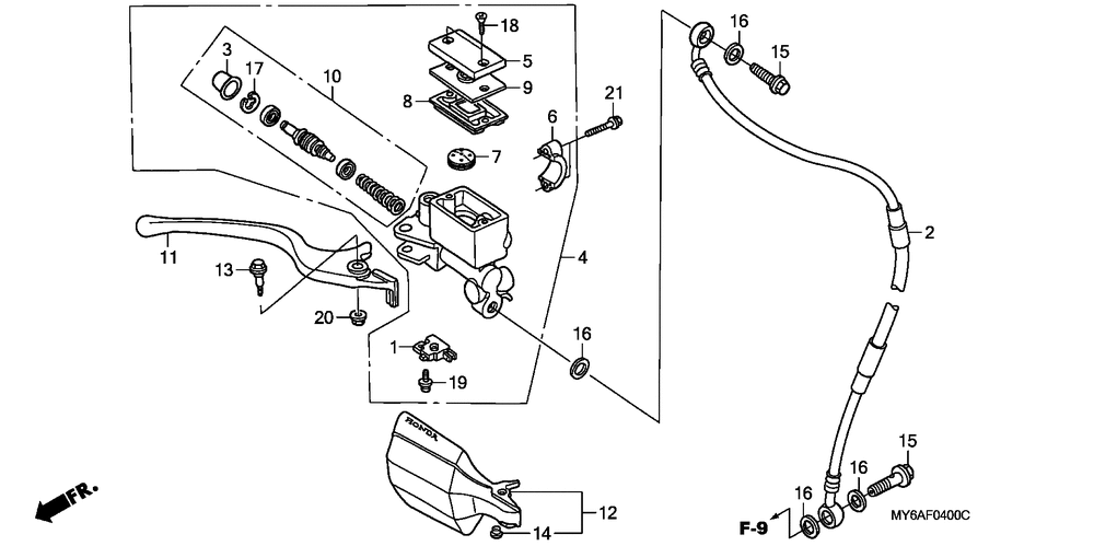 Front brake mastercylinder