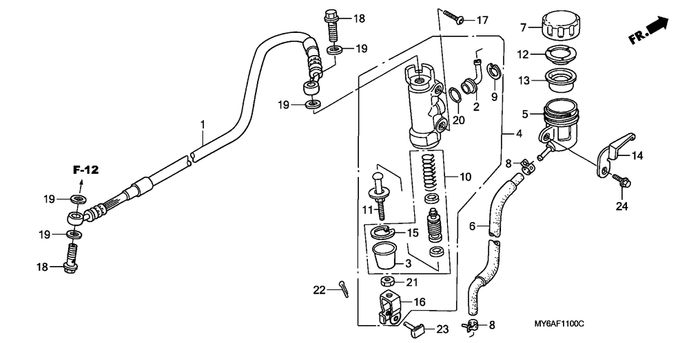 Rear brake mastercylinder