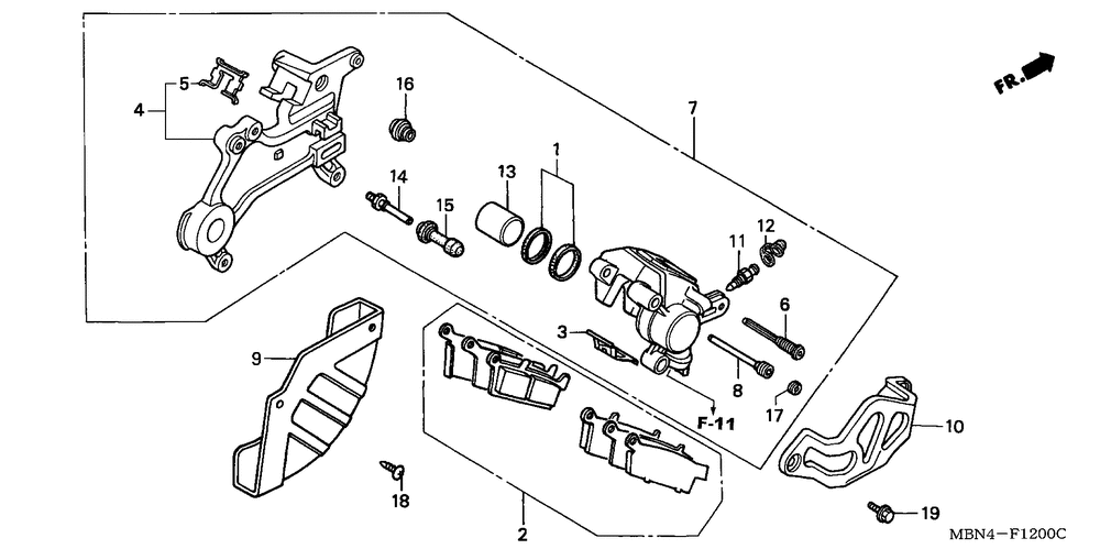 Rear brake caliper