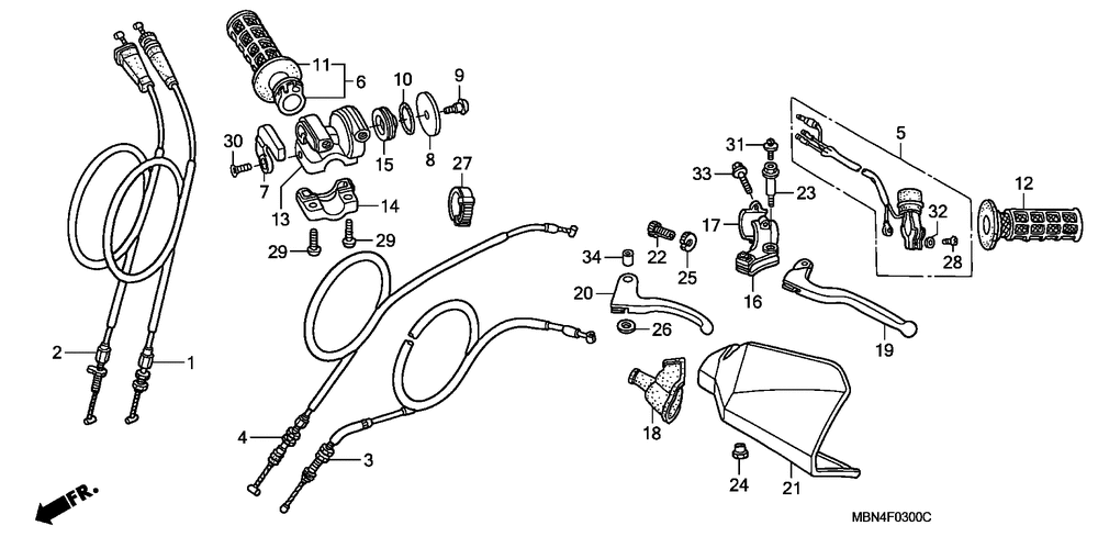 Handle lever & switch & cable