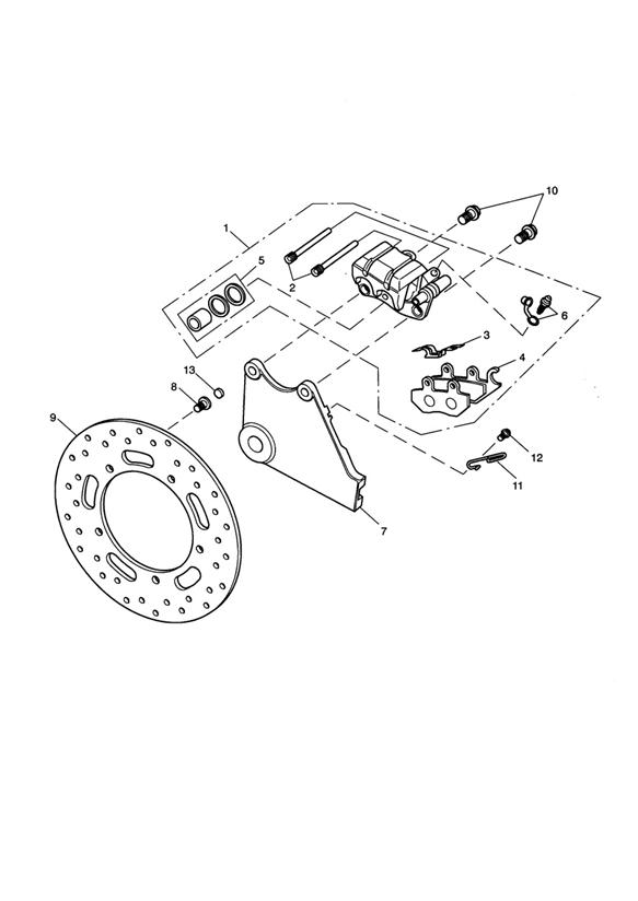 Rear brake caliper & disc